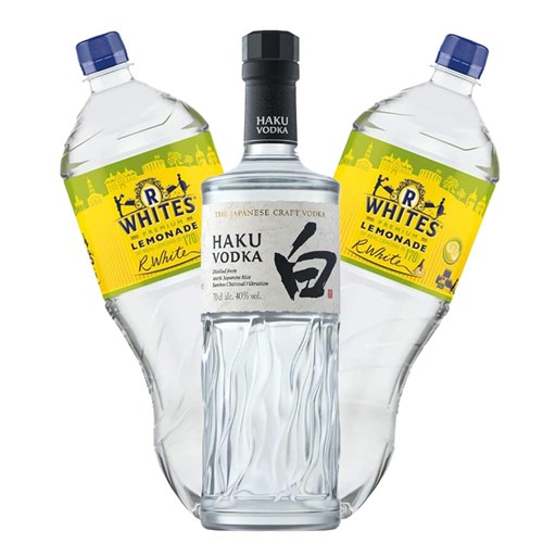 Haku Japanese Craft Vodka 70cl with R Whites Premium Lemonade Mixer